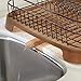mDesign Alloy Steel Sink Dish Drying Rack Holder w/Plastic Swivel Spout Drainboard Tray - Dish Rack/Dish Drainer Storage Organizer for Kitchen Counter - Holds Cups - Concerto Collection - Amber/Bronze