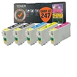 Shop At 247 Compatible Black / Colors (5 Packs) Epson Replacement for Epson T054120 (T0541, T0542, T0543, T0544) Cyan, Magenta, Yellow Ink Cartridge for Stylus Photo R1800, R800
