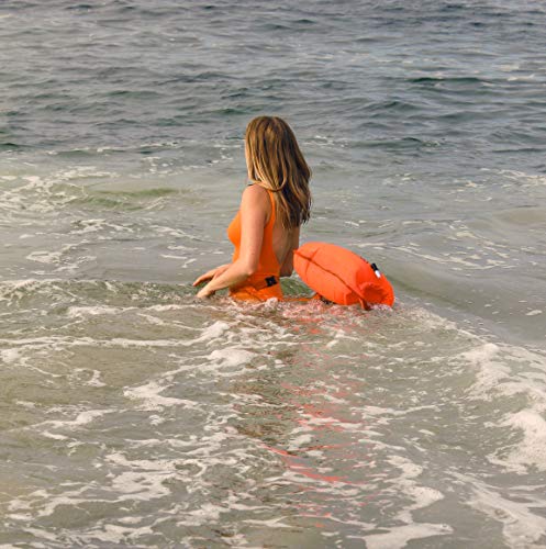 Speed Hound Marathon Swim Buoy - Open Water Swimming Buoy and Emergency Flotation Device with Dry Bag for Swimmers, Triathletes, and Snorkelers - (Safety Orange, Regular - 16L)