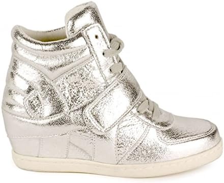 silver wedge trainers