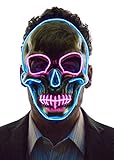 Neon Nightlife Men's Light Up Scary Death Skull Mask