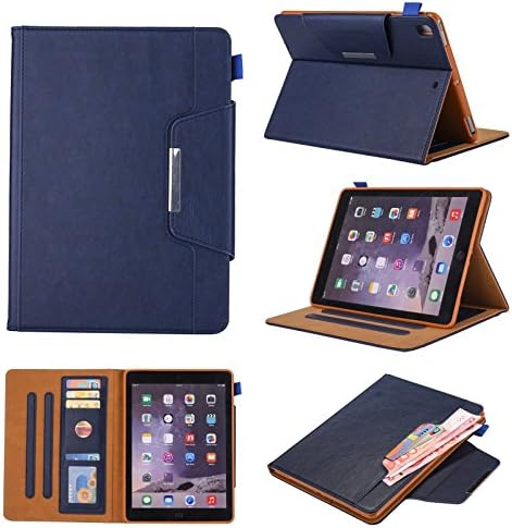 Chgdss iPad 9.7 Inch 2017/2018/iPad Air 2/Air Case,IPad pro(9.7) Case,Function Wallet Protective Case [Multi-Angle Viewing] Smart Cover, for iPad 9.7 2017/2018,Ipad Air 1 2, IPad pro(9.7),Dark blue