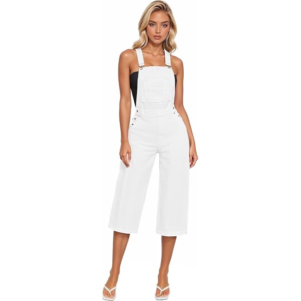 Hybrid & Company Women's Stretch Denim Jumpsuit Overalls