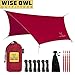 Wise Owl Outfitters Rain Tarp - 11 x 9 ft Lightweight & Waterproof Hammock Tarp w/ Easy Setup - Backpacking, Hiking, and Camping Essentials, Crimson Red