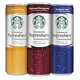 Starbucks Refreshers, 3 Flavor Variety Pack, 12 Pack, 12 oz Slim Cans
