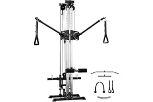 GMWD Cable Machine Home Gym, Wall Mount Functional Trainer with Dual Swivel Arms and 22 Adjustable Positions, All-in-One Cable Crossover Machine for Home
