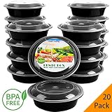 Round Meal Prep Containers [20 pack] with Lids, BPA-Free 21 Day Fix Bento Box, Reusable Portion Control Storage Box, Stackable Plastic Containers, Microwave|Freezer|Dishwasher Safe [ 24 oz] ... (1)
