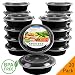 Round Meal Prep Containers [20 pack] with Lids, BPA-Free 21 Day Fix Bento Box, Reusable Portion Control Storage Box, Stackable Plastic Containers, Microwave|Freezer|Dishwasher Safe [ 24 oz] ... (1)