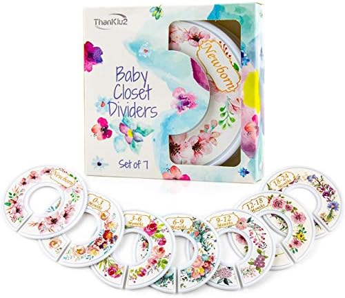 thumbnail image 2 of Baby Closet Size Dividers, Floral Baby Closet Organizer For Girl, Newborn Nursery... 2 of 9