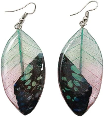 Real Butterfly Wing Earrings - Natural, Uniques, Drop, Dangle, Handmade Jewelry (Style 2)