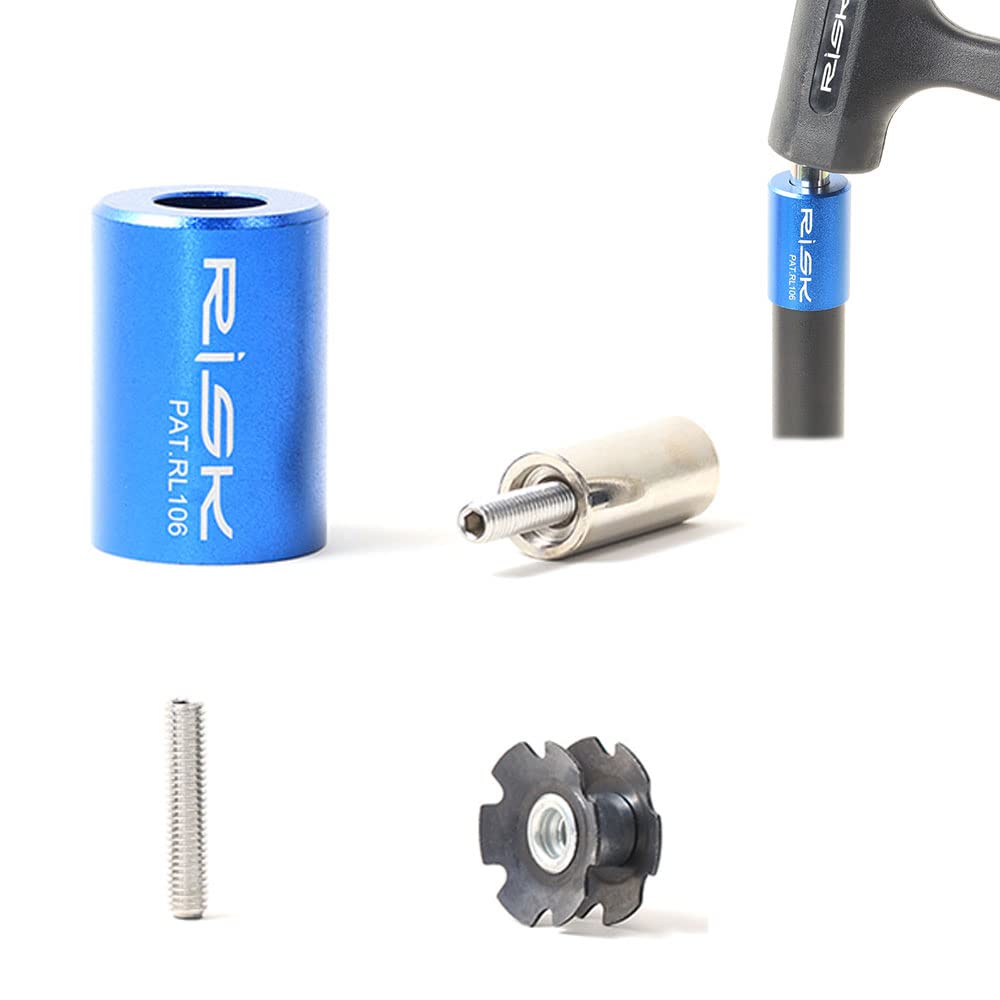 YAEOSNSI 4PCS Bicycle Fork Star Nut Set Bike Headset Star Nut Bike Fork Installer for Mountain Road Bike Hybrid Bike (blue)