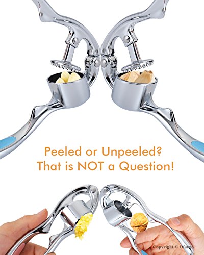 Ofargo Minced Garlic Press Kit with Arc-Shaped Handle for Kitchen Grill, 6.7’’, Silver - Thumbnail 4
