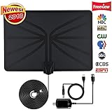 Indoor Digital HDTV Antenna - Best 80 Miles Long Range High-Definition with HDTV Amplifier Signal Booster for Indoor for All Types of Home Smart Television - Never Pay Fees（Updated 2018 VERSION ）
