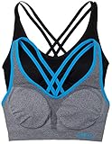 XOXO Juniors 2 Pack Cross Back Comfort Sports Bra with Removable Pads