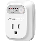 DEWENWILS Indoor Countdown Timer Outlet, Timers for Electrical Outlets, 125V/15A/1000W Auto Shut Off Safety Outlet, One 3-Pro