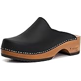 Kebba Edith - Handmade Wooden Clogs with Genuine Leather | Arch Support and Comfortable Fit | Chilean Tepa Platform and EVA Sole |Made in Villarrica, Chile