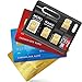 CKANDAY 2 Packs SIM Card Holders with Tray Opener Pins, Card Storage Tool Set for Standard Micro Nano Micro-SD Memory Cards, with 3 Card Adapters and 1 Eject Pins - Black