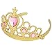 XiangGuanQianYing Princess Dress Up Crowns and Tiaras for Child from 3 Years Up Party Favors Pink Tiara Plastic Gold Tiara(10 Pack) (Heart Pink)