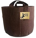 Root Pouch, Boxer Brown Best Quality Grow Bag 7 Gallon With Handles Bundle of 10