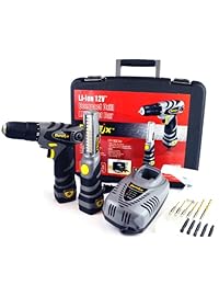 Durofix rd1286-kl Combo Li-Ion 12 V inalámbricos Combo Kit, Drill Driver + luz LED + bits W 2 baterías incluidas