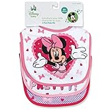 Regent Baby Product Corp Minnie Mouse White Bib, White (3 Pack)