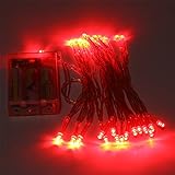 ER CHEN(TM) 3M 30 LED Battery Operated Christmas Wedding Fairy String Lights, Red