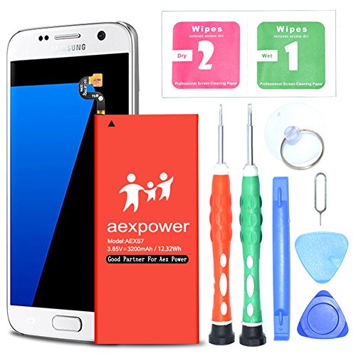 Galaxy S7 Battery,Upgraded AexPower 3200mAh Li-Polymer Battery EB-BG930ABE Replacement for Samsung Galaxy S7 G930 G930V G930A G930T G930P | S7 Battery Replacement Kit