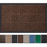 Outside Shoe Mat Rubber Doormat for Front Door 18"x 30" Outdoor Mats Entrance Waterproof Rugs Dirt Debris Mud Trapper Carpet for Patio Non Skid Doormats all Weather Exterior Door Mat Brown
