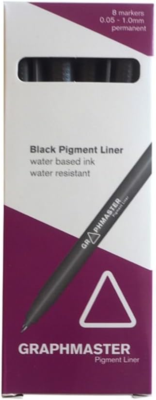 Graphmaster Grafikmarker Black Pigment Liner 8er Set Grafik Design Marker Pens