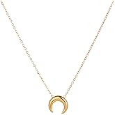 foyjoey Gold Sun Horn Necklace for Women Dainty Crescent Moon Necklace Lucky Horse Shoe Pendant Necklace Minimalist Trendy Jewelry Christmas Gifts
