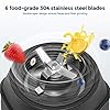 Hosome Blender, Smoothie Blender Multi-Speed, 6 Stainless Steel Blades, 3 BPA-Free Tritan Portable Bottles, Anti-Slip Base for Fruit, Vegetable, Smoothie, Juices, Baby Food, Ice Cube, Coffee Beans