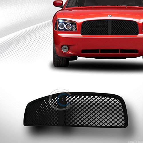 R&L Racing Front Grill Compatible with Dodge Charger 05-10 | Black Finished Sport Honeycomb Mesh Hood Bumper Grille