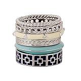 D EXCEED Gift Idea Silver Twisted Swirl Geometric Enamel Band Stackable Ring Set Size of 6 7 8 9 10