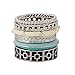 D EXCEED Silver Twisted Swirl Geometric Enamel Band Stackable Ring Set Size 6 7 8 9