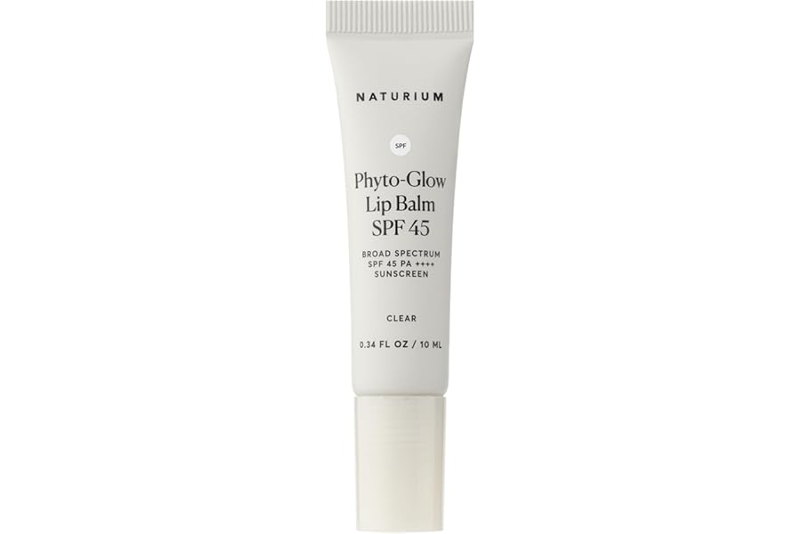 Naturium Phyto-Glow Lip Balm SPF 45 | Hydrating Gloss with Broad Spectrum Sunscreen | 0.34 FL OZ / 10 mL, Clear