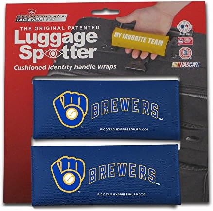 SET OF TWO BREWERS Luggage Spotter Suitcase Handle Wrap Bag Tag Locator with I.D. Pocket - CLOSEOUT! GREAT GIFT!
