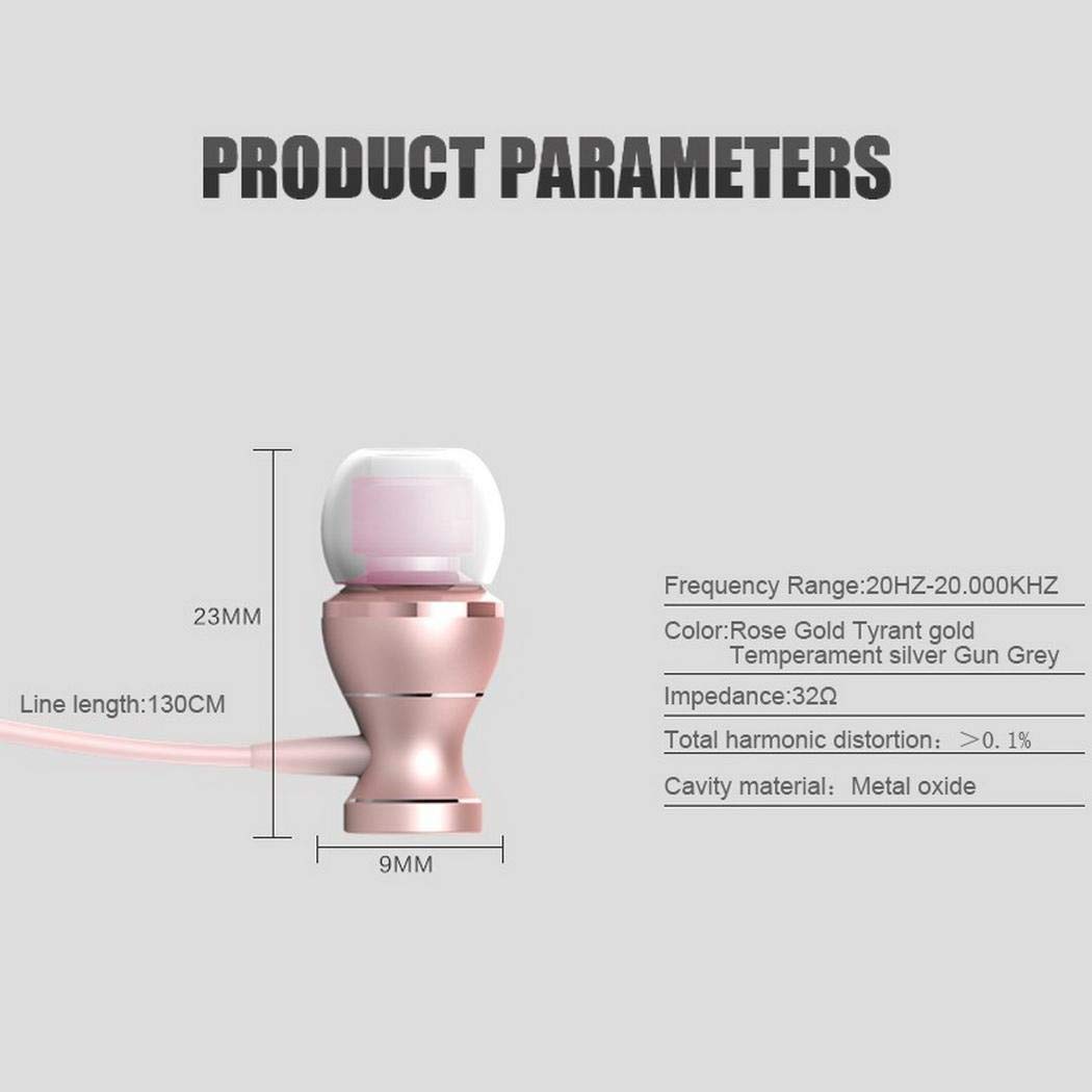 Chiak Fashion 3.5 mm Metal in-Ear Earphones with Microphone Wire Control General Earplugs Virtual Reality Headsets