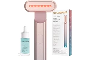 Solawave 4-in-1 Radiant Renewal Red Light Therapy Wand & Renew Complex Activation Serum | Beauty Device for Face & Neck | Serum Boosts Anti-Aging Effects, Reduces Wrinkles, Dark Circles & Puffiness