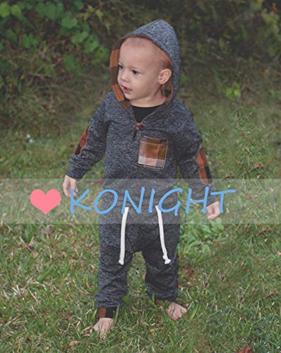 Kids Toddler Baby Boys Girls Christmas Outfit Winter Xmas Plaid Pocket Hoodie Sweatshirt Jackets Shirt+Pants Clothes Set (Khaki Plaid, 2-3 Years)