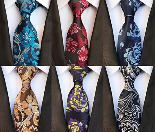 Lot 6 pcs Classic Men's Tie Silk Necktie Woven Jackquard Neck Ties + Gift Box