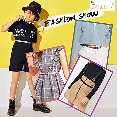 4 Pack Kids Belt Fashion Glitter Belt, JASGOOD Cute Shiny PU Leather Belt for Girls and Boys.