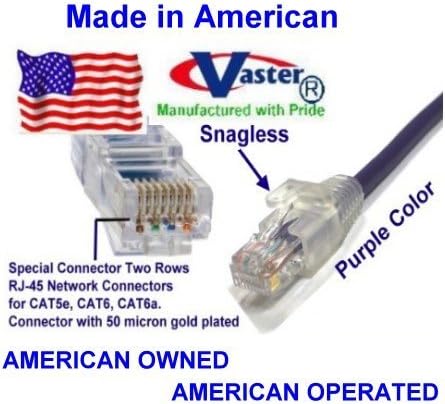SuperEcable - USA-0675 - 110 Ft UTP Cat5e - Made in USA - PURPLE โ UL 24Awg Pure Copper โ Ethernet Network Patch Cable