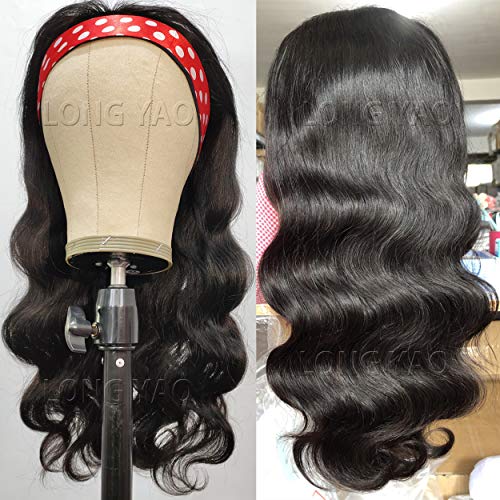 LONG YAO Headband Wigs for Black Women Human Hair Body Wave Headband Wig Human Hair Body Wave Can be Restyled into Straight or Curly None Lace Front Wigs Brazilian Virgin Hair Wigs 14 Inch LONG YAO Headband Wigs for Black Women Human Hair Body Wave Headband Wig Human Hair Body Wave Can be Restyled into Straight or Curly None Lace Front Wigs Brazilian Virgin Hair Wigs 14 Inch