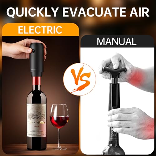Rechargeable Electric Vacuum Wine Sealer Pump, One-Touch Automatic Air Remover, Cordless Type-C photo 8