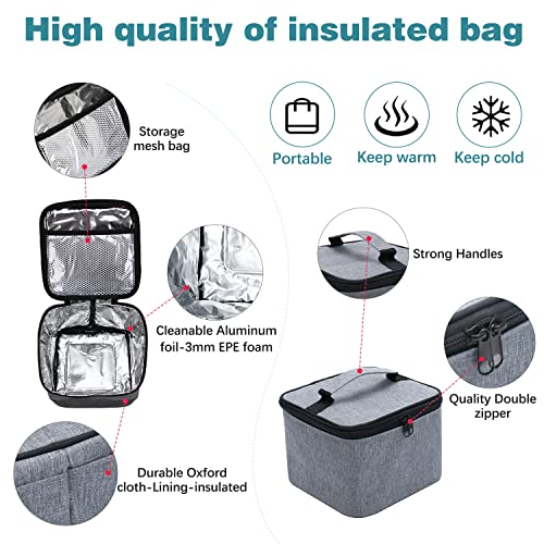 GFWARE Bento Boxes with Ice Pack Lunch Bag, Stackable Salad Lunch Box Container Microwave Safe