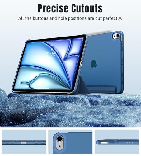 TiMOVO Cover for iPad Air 11 inch (M4 2026/M3 2025/M2 2024), iPad Air 5th/4th Gen (2022/2020) 10.9 Inch Case, Ultra Thin Lightweight Semi-Transparent Hard Cover, Abyss Blue