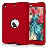 Hocase Dual Layer  Ruggged Hard Rubber Case Apple iPad mini 1 / 2 / 3 - Red / Black