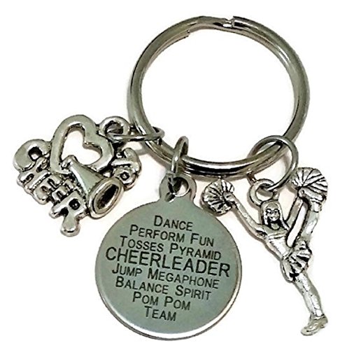 Kit's Kiss Cheer keychain, Cheerleader keychain, Cheerleading keychain, Cheerleading Megaphone keychain, Cheerleader charm keychain, Cheer Coach keychain, Gift for Cheerleader, Cheer key ring