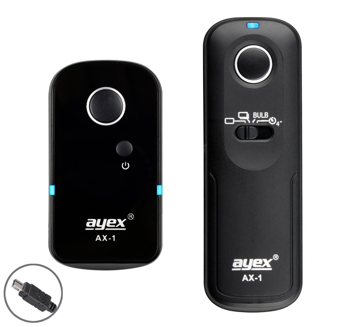 ayex Remote Shutter Release Control AX-1, Compatible with e.g. Nikon (DC2) Z7 Z6 D750 D7500 D7200 D7100 D610 D600 D90 D5600 P7700 Coolpix With Many Features such as Continuous Shooting and Bulb Mode