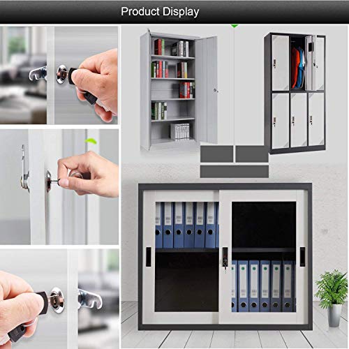 1" (25mm) Cabinet Cam Locks Keyed Different, CBTONE 5 Pack Security File Drawer Dresser Cylinder Lock Hardware Locks (Each one with 2 Keys)